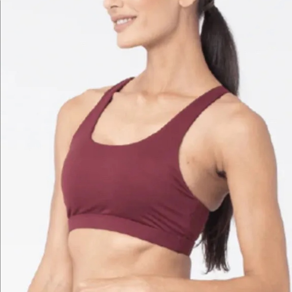 Whisper Yoga Aerial Sports Bra Tawny Port Size XL